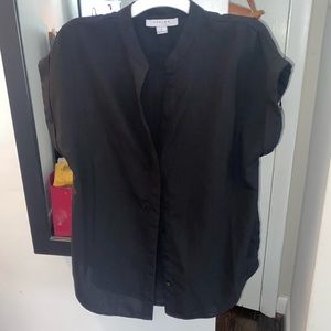Boutique black button down top